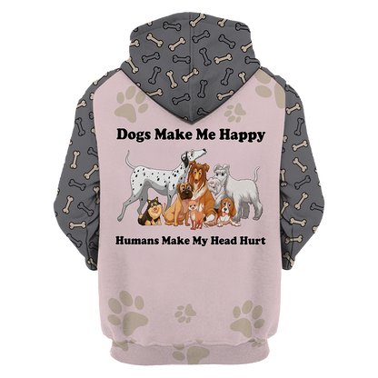 3D All Over Printed Dog Make Me Happy Unisex Shirts XT
