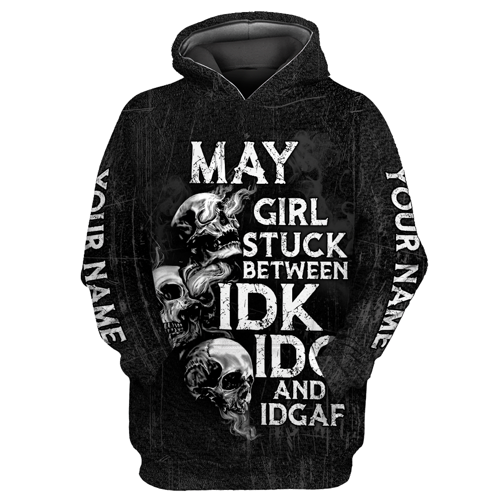 Customize Name May Girl Skull Hoodie For Men And Women TNA26042101