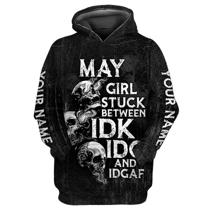 Customize Name May Girl Skull Hoodie For Men And Women TNA26042101