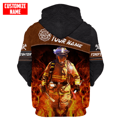 Customized Name Firefighter 3D All Over Printed Unisex Shirts