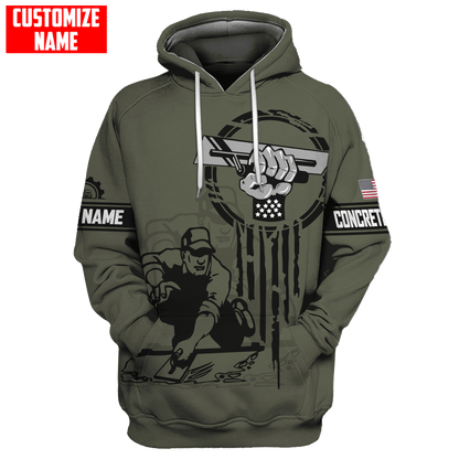 US Concrete Finisher Tool Pride Custom name 3D Printed Shirts