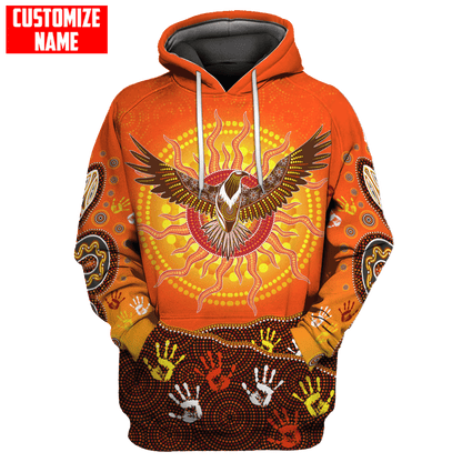 Aboriginal Eagle Flying into Sunset Custom name 3D printed winter shirts
