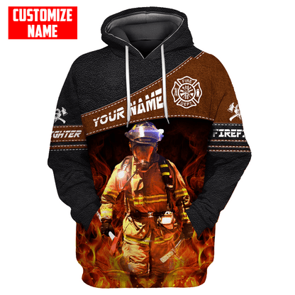 Customized Name Firefighter 3D All Over Printed Unisex Shirts