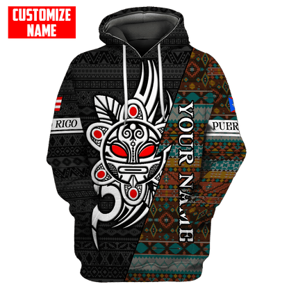 Customize Name Puerto Rico 3D All Over Printed Unisex Shirts