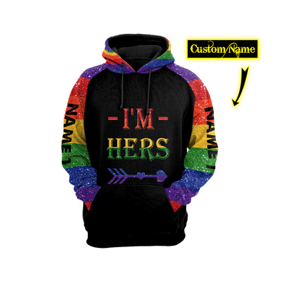 Love Gift Couple RAINBOW All Over Printed Unisex Shirts 2N Custom Name XT