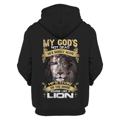 He's living on the inside Roarin' like a Lion - T shirt Style for Men Father's Day Gift