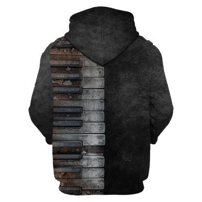 Piano 3D All Over Printed Hoodie For Men And Women