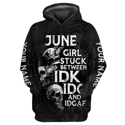 Customize Name June Girl Skull Hoodie For Men And Women TNA26042101.S1