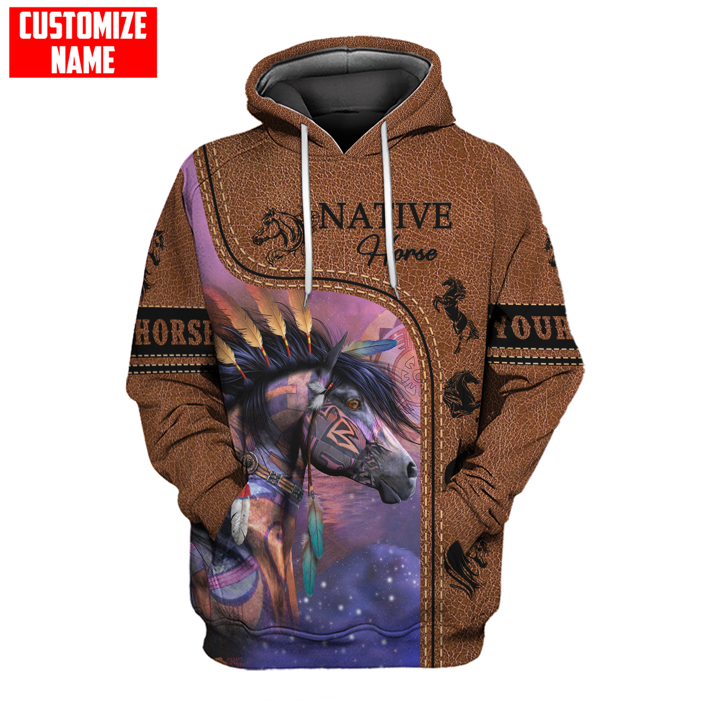 Customized Name Native American 3D All Over Printed Legging + Hoodie