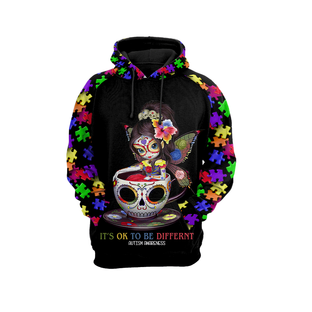 3D All Over Printed Autism Awareness - It is ok to be different Unisex Shirts XT