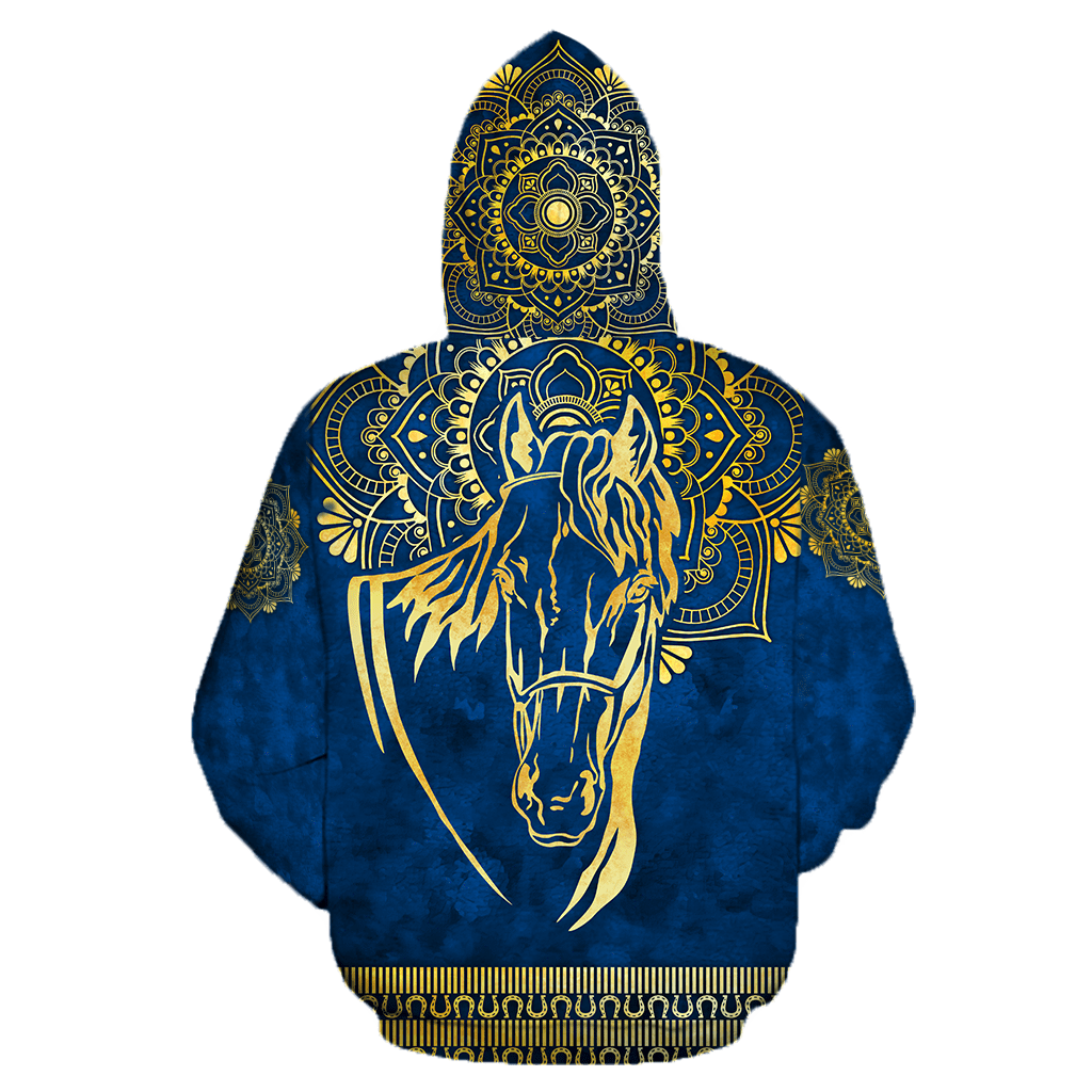 3D All Over Printed Horse Pattern in Blue Unisex Shirts XT  HHT27012102JJ