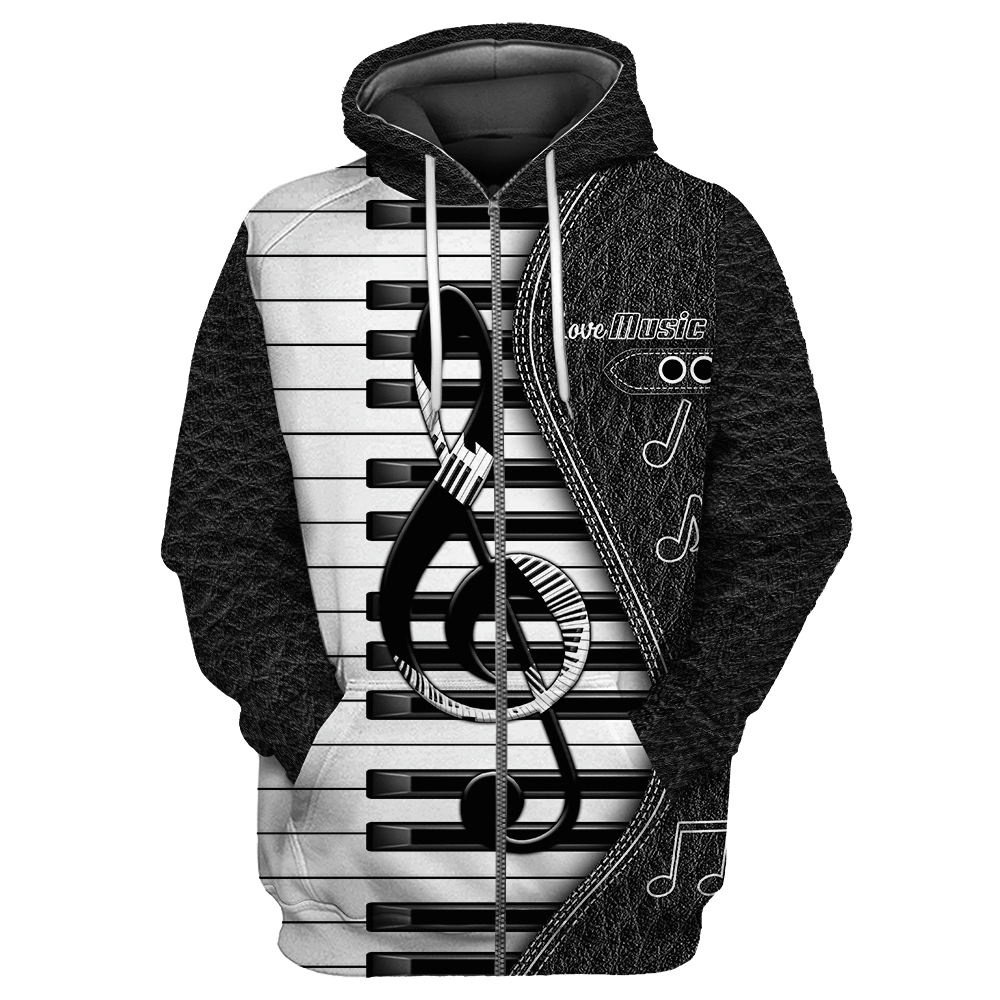 Piano Musical Instrument 3D All Over Printed Hoodie For Men And Women