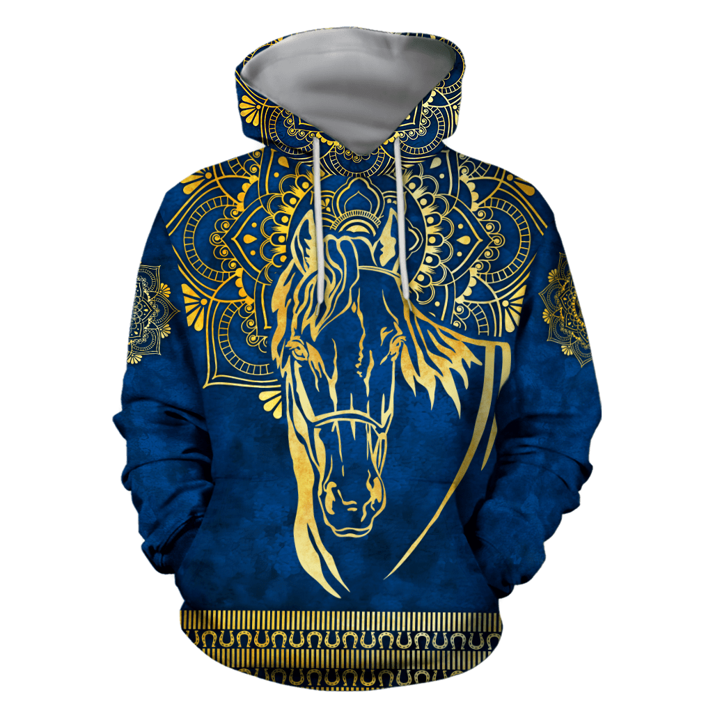 3D All Over Printed Horse Pattern in Blue Unisex Shirts XT  HHT27012102JJ