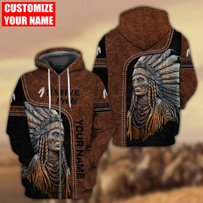 Customized Name Native American 3D All Over Printed Legging + Hoodie