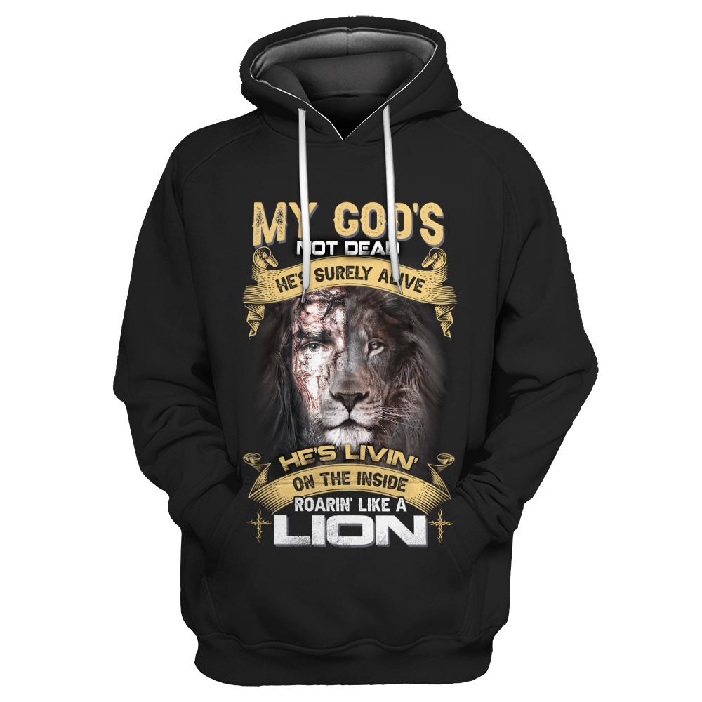 He's living on the inside Roarin' like a Lion - T shirt Style for Men Father's Day Gift