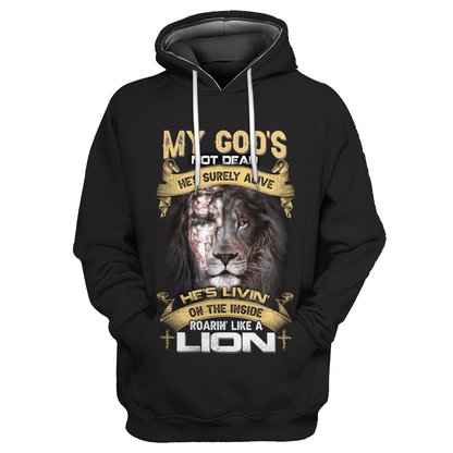 He's living on the inside Roarin' like a Lion - T shirt Style for Men Father's Day Gift