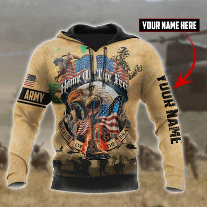 U.S Army veteran Home Free custom name design 3d print shirts