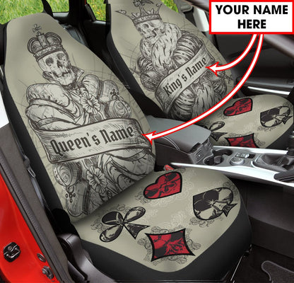 Customize Name Couple Skull Car Seat Cover AM29042105