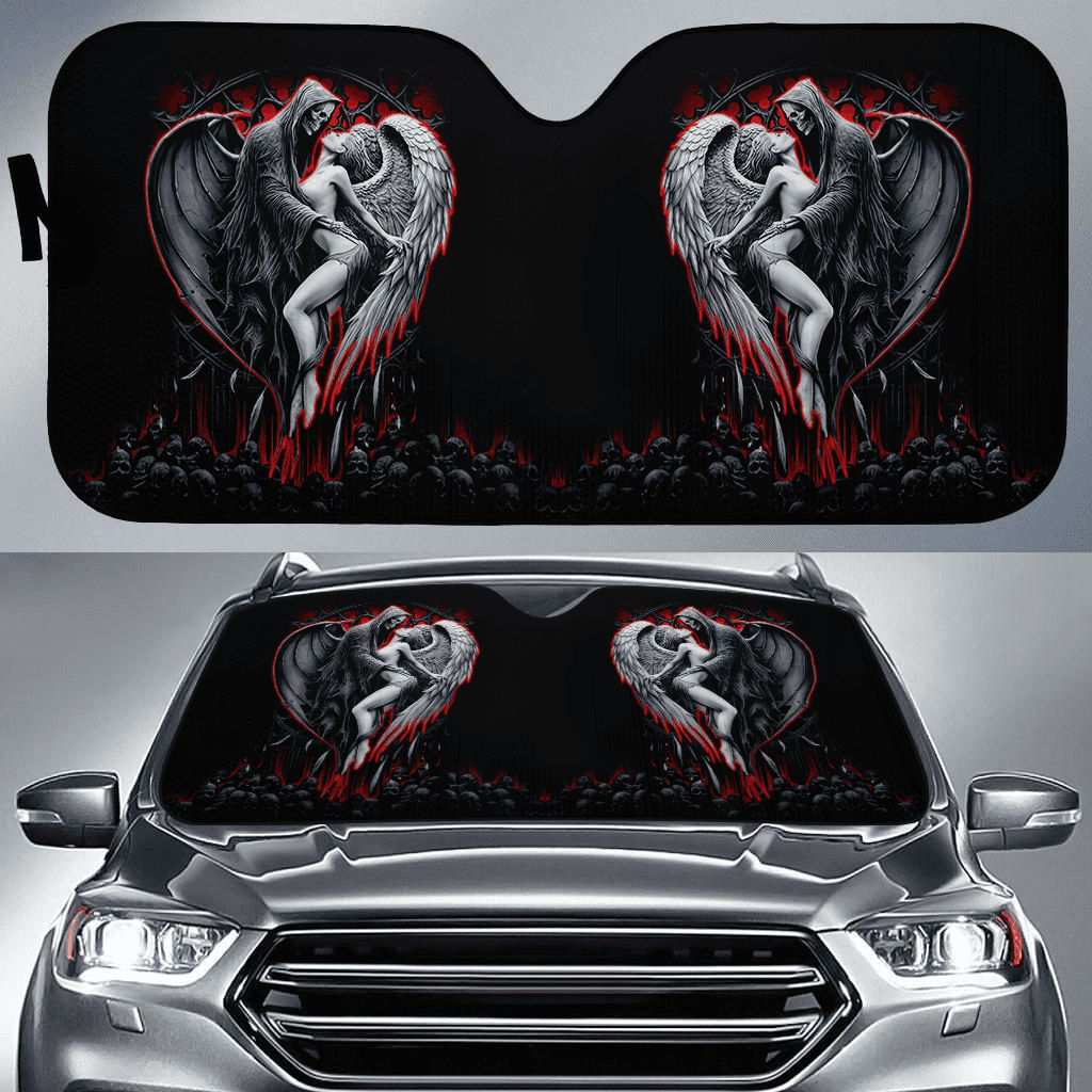 Skull and Beauty Auto Sun Shade Baby In Car