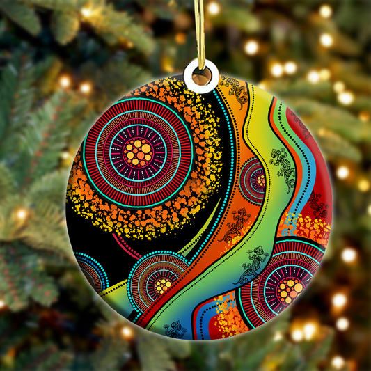 Aboriginal Art Lizards Dreamtime Christmas Ornaments MH19102105