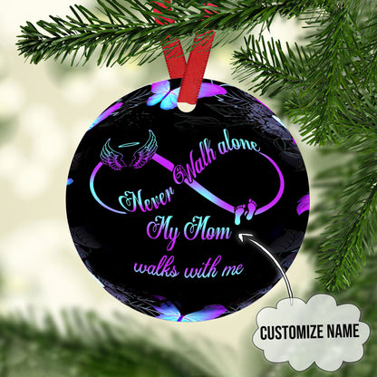 Custom name Never walk alone Memorial Gift Galaxy Christmas Ornaments