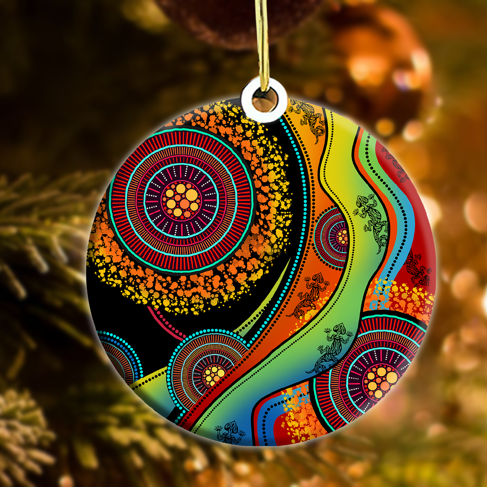 Aboriginal Art Lizards Dreamtime Christmas Ornaments MH19102105
