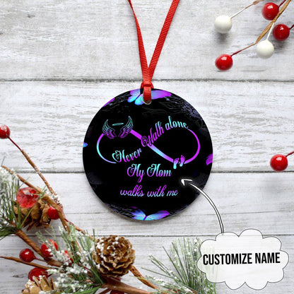 Custom name Never walk alone Memorial Gift Galaxy Christmas Ornaments