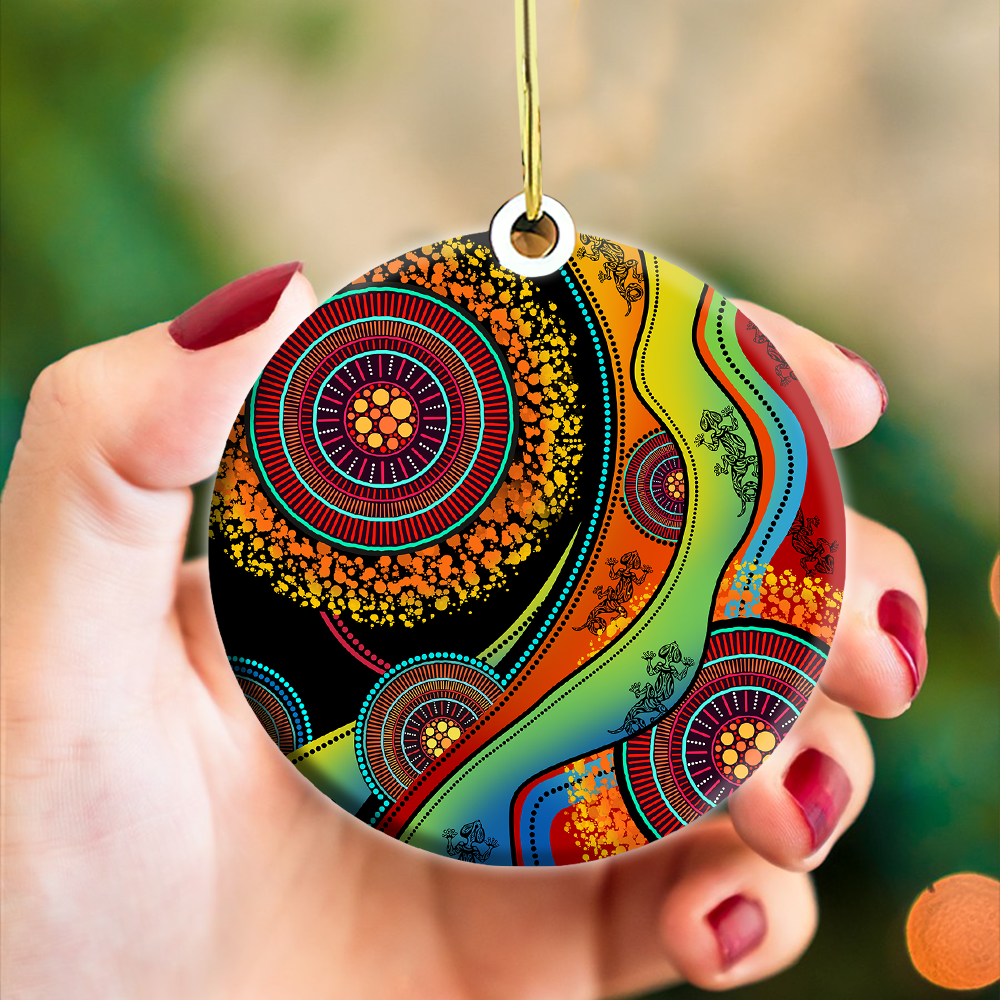Aboriginal Art Lizards Dreamtime Christmas Ornaments MH19102105