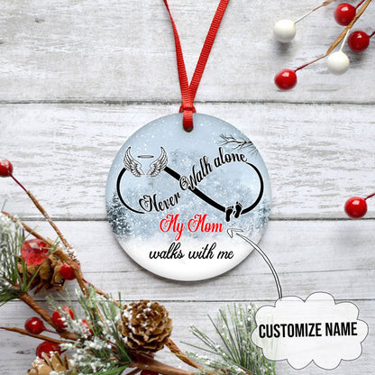 Custom name Never walk alone Memorial Gift Snow Christmas Ornaments
