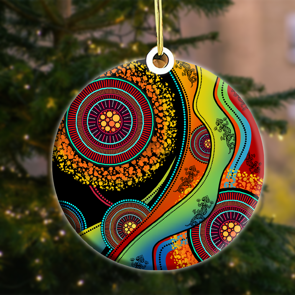 Aboriginal Art Lizards Dreamtime Christmas Ornaments MH19102105