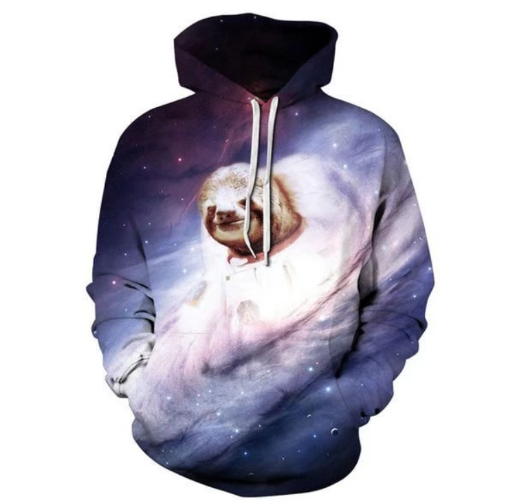 Astronaut Sloth Galaxy Hoodie Pullover NTH190736-Apparel-NTH-Hoodie-S-Vibe Cosy™