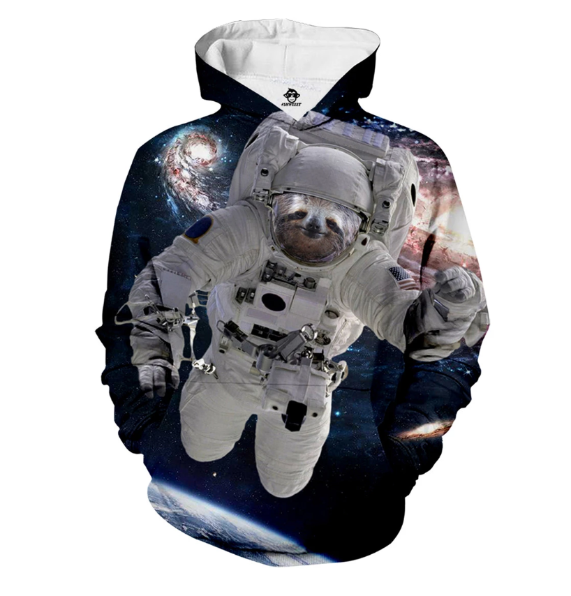 3D ALL OVER PRINT ASTRONAUT SLOTH NTH190735-Apparel-NTH-Hoodie-S-Vibe Cosy™