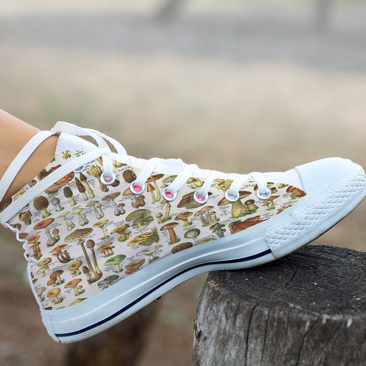Champignons Shoes-HbArts-Womens High Top - White - Champignon Shoes-US5.5 (EU36)-Vibe Cosy™