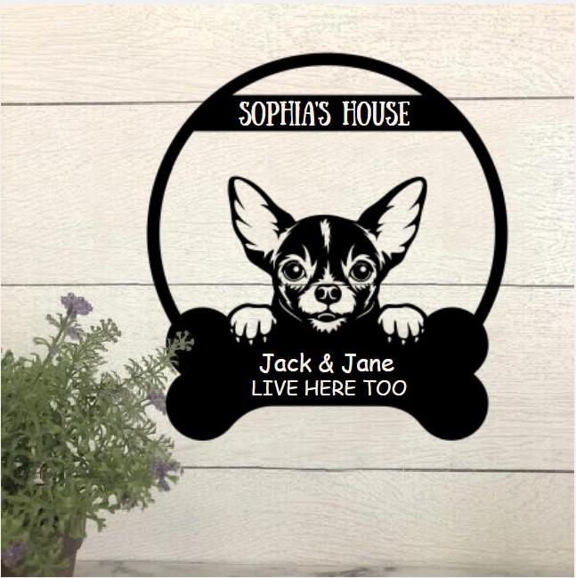 Dog Lovers Personalized Funny Metal Sign Dog House