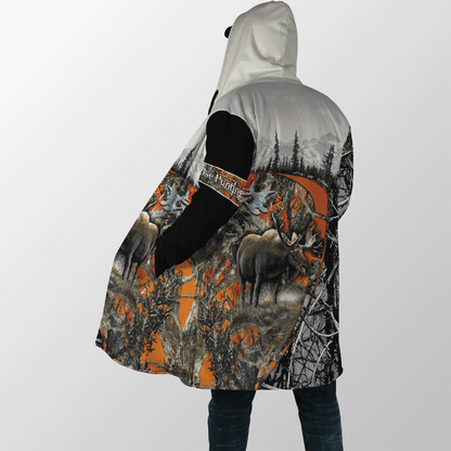 Moose Hunting Camo 3D Over Printed Unisex Deluxe Hoodie ML