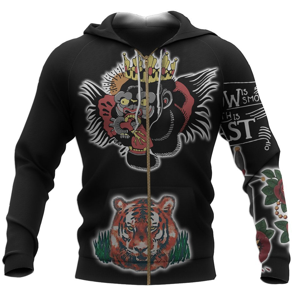 Irish Tattoo 3D All Over Printed Shirts For Men and Women TT020301-Apparel-TT-Zipped Hoodie-S-Vibe Cosy™