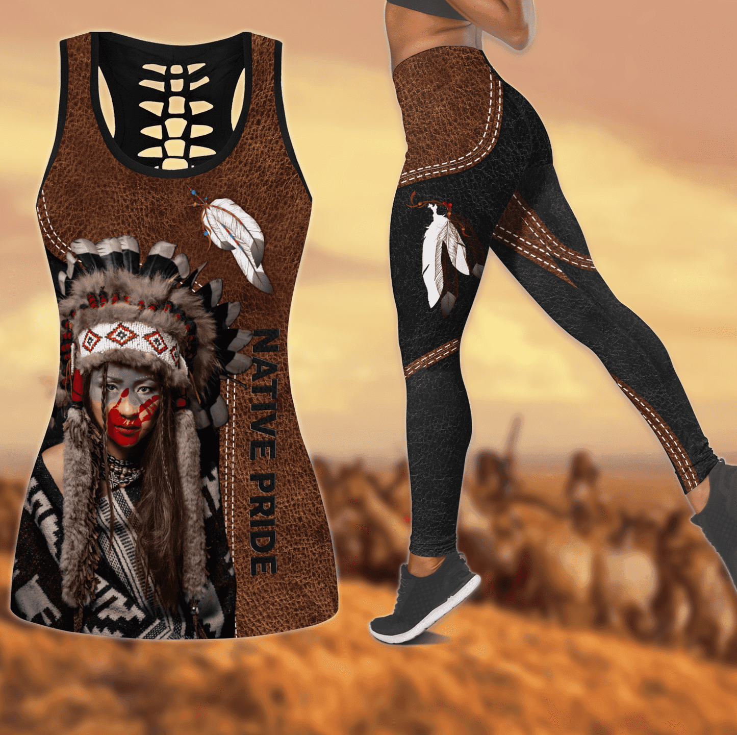 Native American Combo Legging + Hollow Tanktop PH01122103