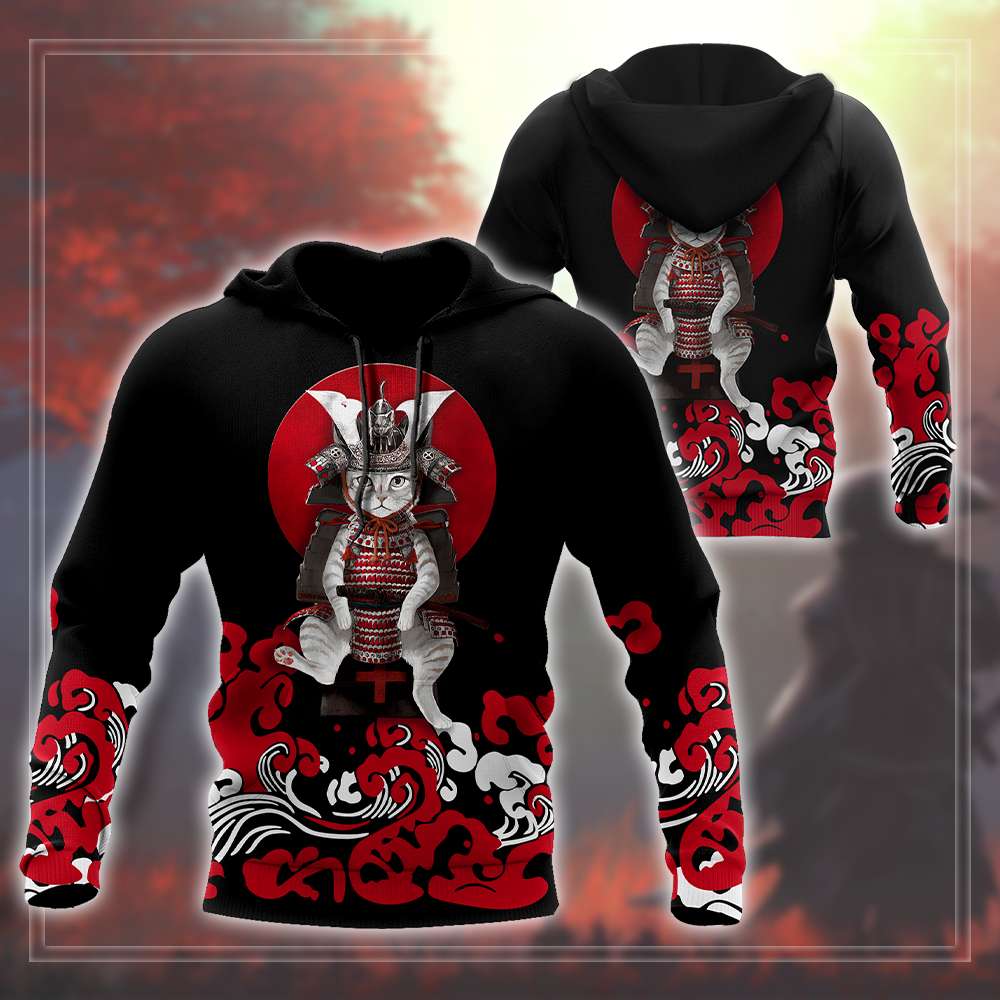 Cat Samurai 3D All Over Printed Unisex Shirts