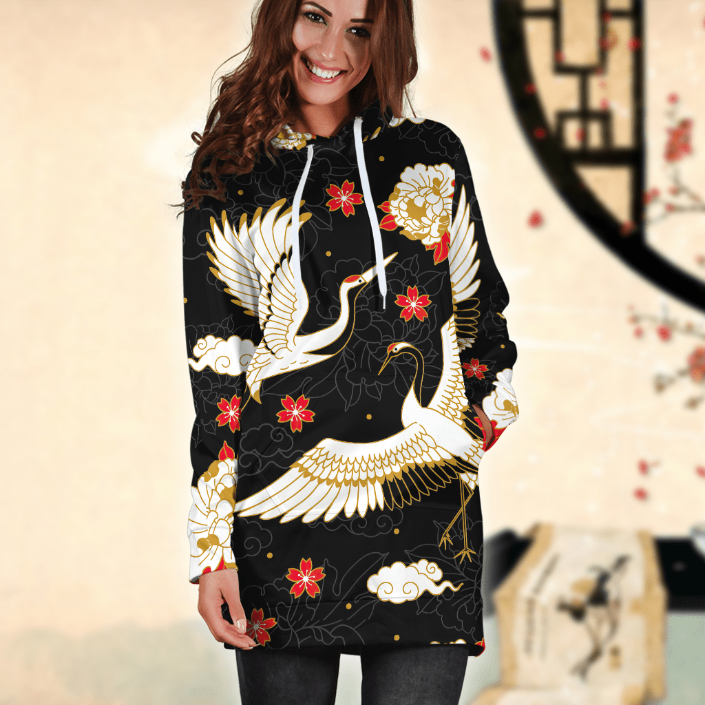 Japan Culture 3D All Over Printed Hoddie Dress for Women