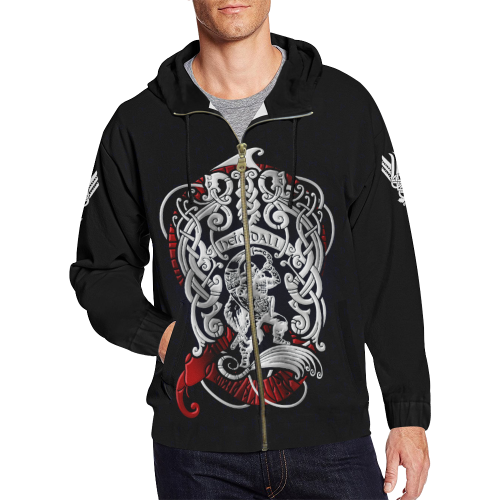Viking Zipper Hoodie - Heimdall Son Of Odin A7-FULL ZIPPER HOODIES-HP Arts-S-Men's-Black-Vibe Cosy™