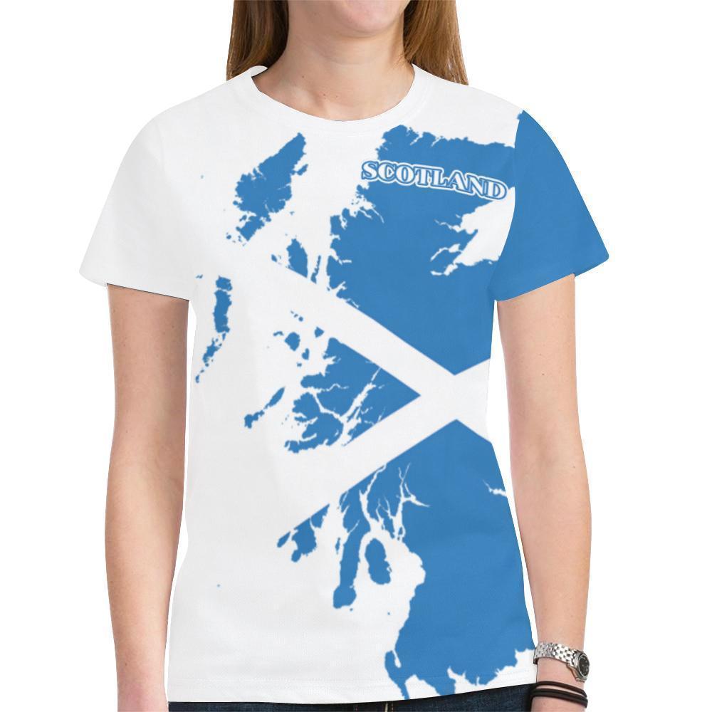 Scotland New All Over Print T-shirt - Thistle Flowers Map Style - BN01-Apparel-HD09-T-Shirt-S-Vibe Cosy™