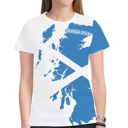 Scotland New All Over Print T-shirt - Thistle Flowers Map Style - BN01-Apparel-HD09-T-Shirt-S-Vibe Cosy™