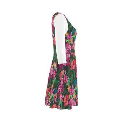 Hibiscus Sundress 01 - AH-SLEEVE SUNDRESSES-e-joyer-XS-White-Sundress-Vibe Cosy™