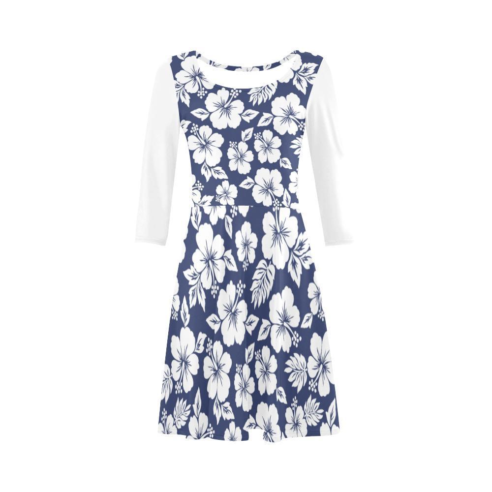 Hibiscus Sundress 04 - AH-SLEEVE SUNDRESSES-e-joyer-XS-White-Sundress-Vibe Cosy™