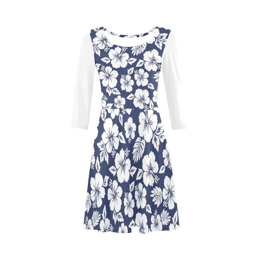 Hibiscus Sundress 04 - AH-SLEEVE SUNDRESSES-e-joyer-XS-White-Sundress-Vibe Cosy™