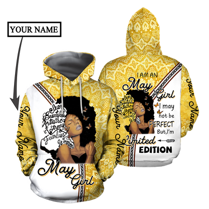May Girl Personalized Name 3D All Over Printed Hoodie
