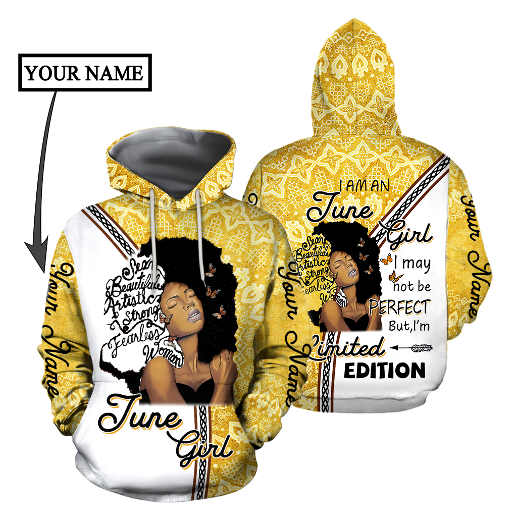 June Girl Personalized Name 3D All Over Printed Hoodie