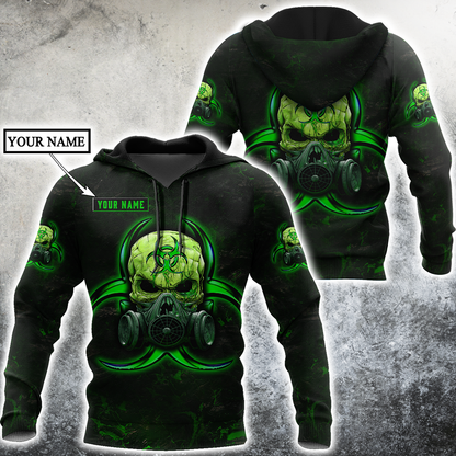 Customize Name Green Skull Hoodie For Men And Women DD01042101
