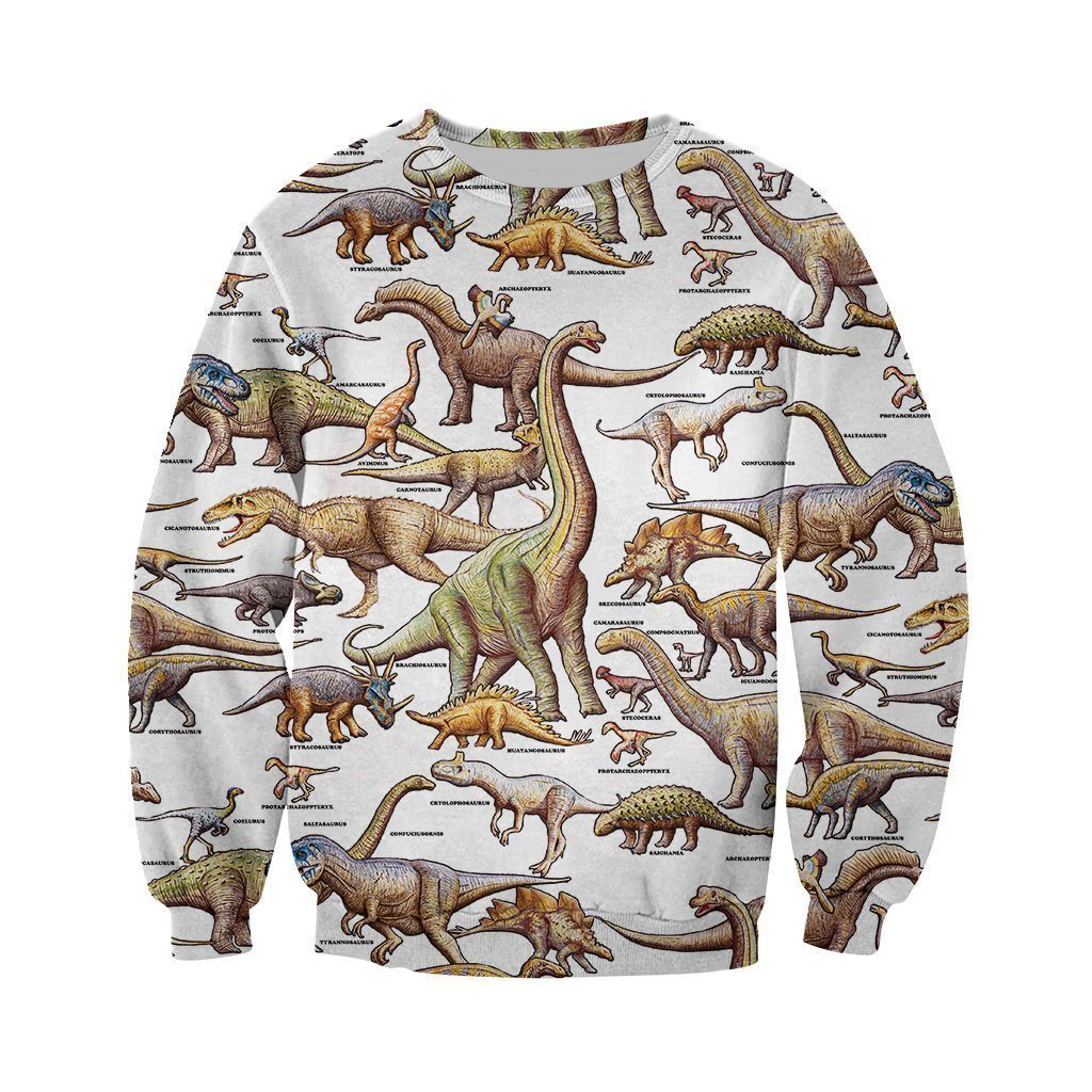 3D All Over Printed A Lot Of Dinosaurs Art Shirts and Shorts-3D All Over Printed Clothes-HP Arts-Long-sleeved Shirt-XS-Vibe Cosy™