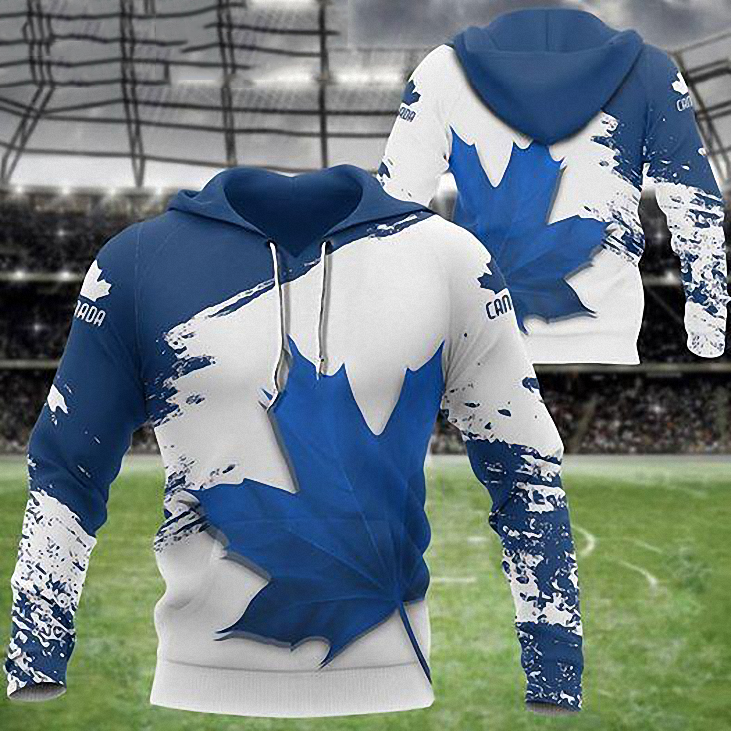 Canada Maple Leaf - Athletic Spirit Blue Edition Pullover Hoodie PL-Apparel-PL8386-Hoodie-S-Vibe Cosy™